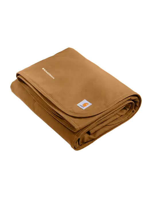Carhartt Light Brown Firm Duck Sherpa-Lined Blanket w/RehabVisions Logo