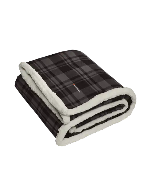 Charcoal/Medium Grey Flannel  Sherpa Blanket w/RehabVisions Logo