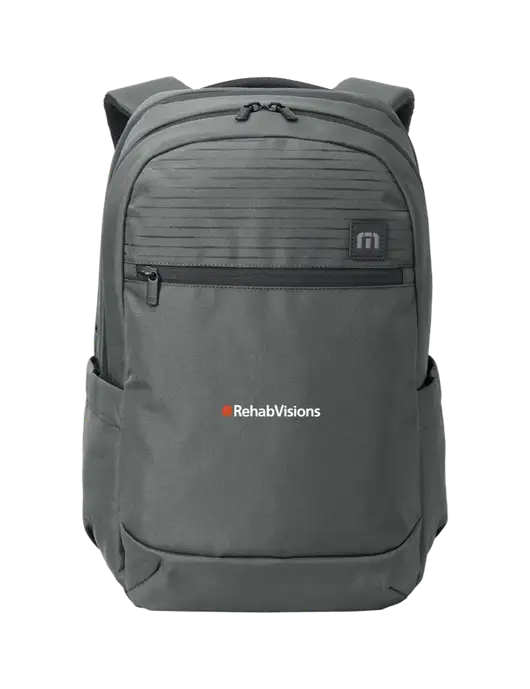 TravisMathew Dark Medium Grey Approach Backpack w/RehabVisions Logo