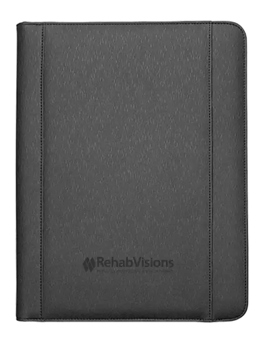 Leeman Black Roma Tech Portfolio 10.12 x 13.25 w/ Power Bank And Wireless Charger w/RehabVisions Logo