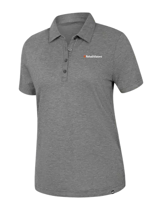 TravisMathew Womens Dark Grey Heather Sunnyvale Polo w/RehabVisions Logo