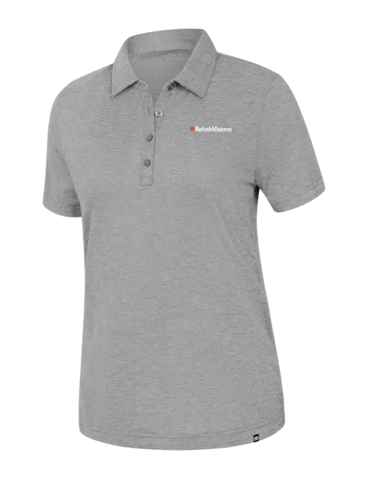 TravisMathew Womens Light Grey Heather Sunnyvale Polo w/RehabVisions Logo