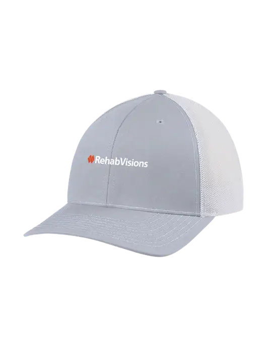 Richardson Adjustable Snapback Original 112 Trucker Cap Light Heather Grey w/White Mesh w/RehabVisions Logo
