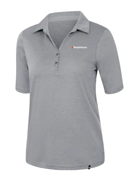 TravisMathew Womens Medium Grey Heather Sunsetters Polo w/RehabVisions Logo