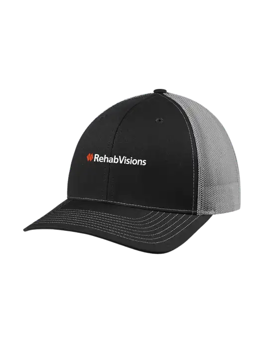 Richardson Adjustable Snapback Original 112 Trucker Cap Black w/Charcoal Mesh w/RehabVisions Logo