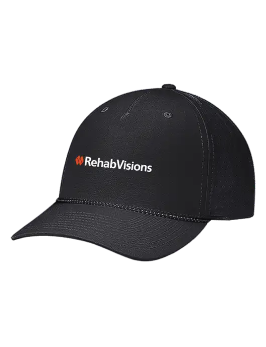 Richardson Laser Perf Performance Black/Black-Grey Rope Cap w/RehabVisions Logo