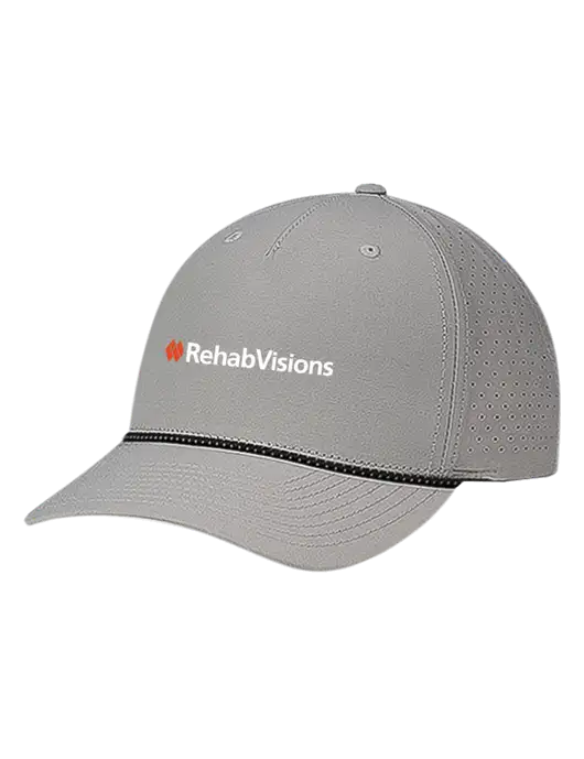 Richardson Laser Perf Performance Light Grey/Black-Grey Rope Cap w/RehabVisions Logo