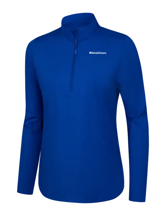  Womens Dark Royal C-FREE Double Knit 1/4-Zip w/RehabVisions Logo