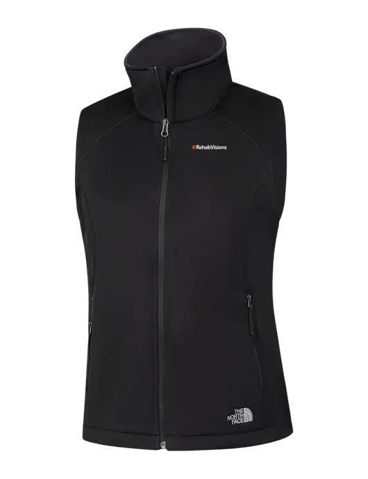 The North Face Womens Black Ridgewall Soft Shell Vest  w/RehabVisions Logo