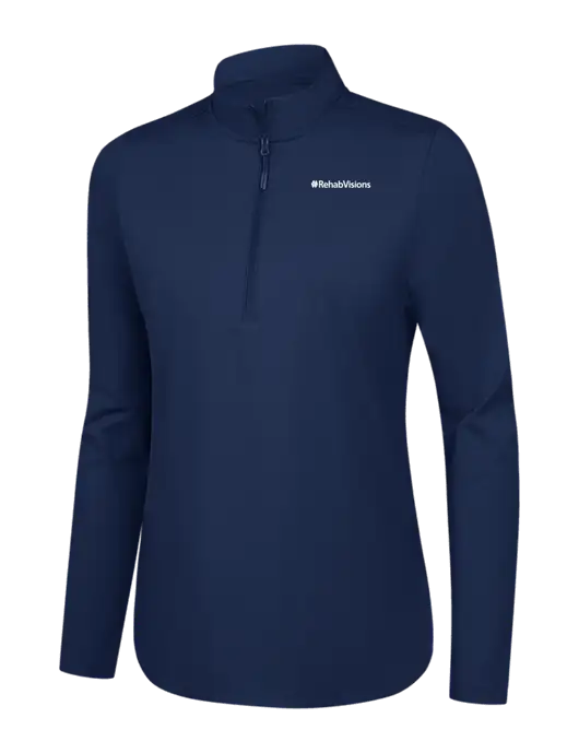  Womens Dark Navy C-FREE Double Knit 1/4-Zip w/RehabVisions Logo