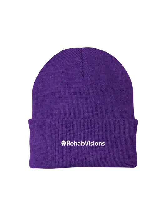 Purple Knit Cap w/RehabVisions Logo