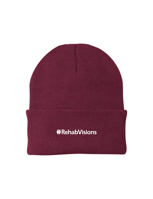 Maroon Knit Cap w/RehabVisions Logo