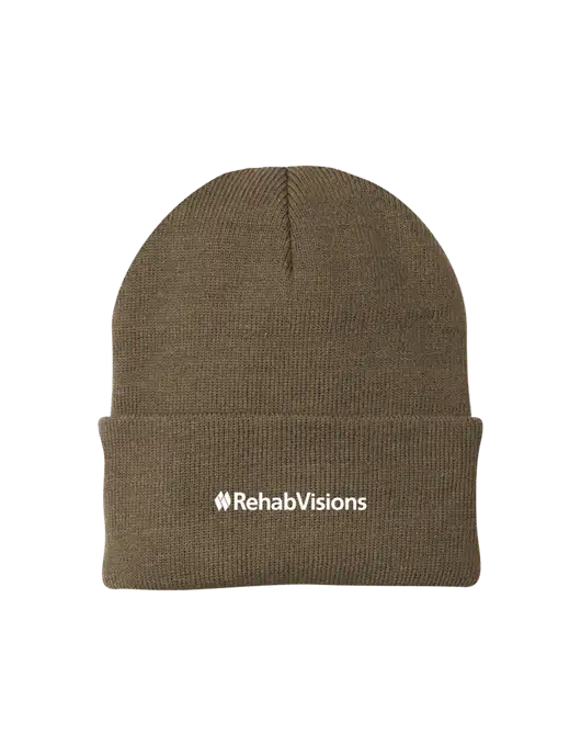 Light Brown Knit Cap w/RehabVisions Logo