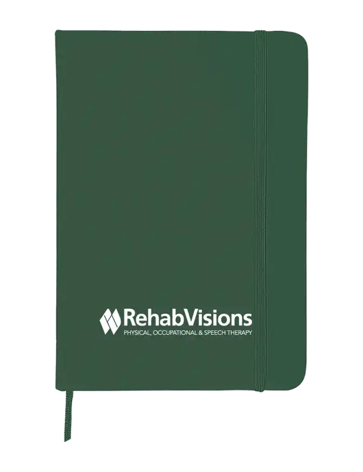 Dark Green Comfort Touch Bound Journal 5" X 7" w/RehabVisions Logo