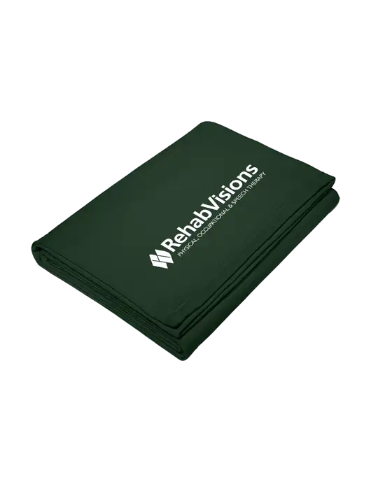 Core Dark Green Fleece Sweatshirt Blanket w/RehabVisions Logo