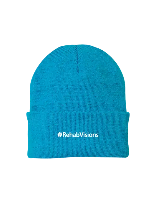 Sapphire Blue Knit Cap w/RehabVisions Logo