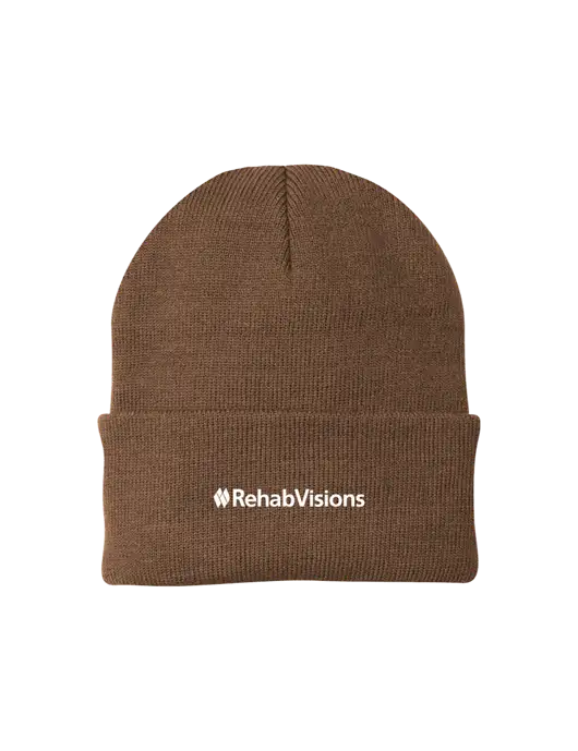 Brown Knit Cap w/RehabVisions Logo