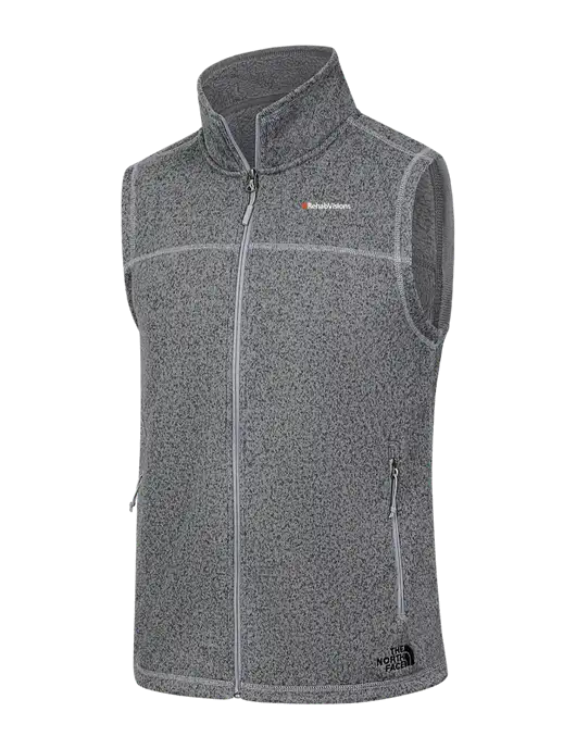 North Face Medium Grey Heather Sweater Fleece Vest w/RehabVisions Logo
