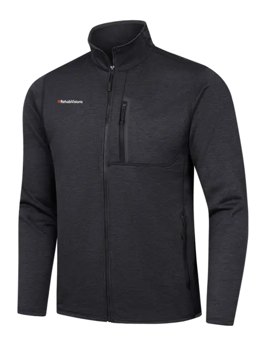 North Face Dark Grey Heather Skyline Full-Zip Fleece Jacket w/RehabVisions Logo