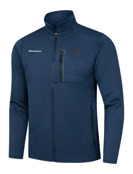 North Face Navy Heather Skyline Full-Zip Fleece Jacket w/RehabVisions Logo