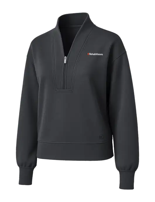 OGIO Womens Dark Grey Transcend 1/4-Zip w/RehabVisions Logo