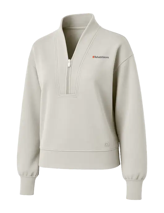 OGIO Womens Ivory Transcend 1/4-Zip w/RehabVisions Logo