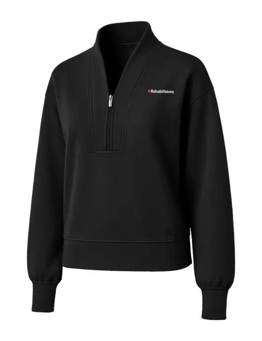 OGIO Womens Black Transcend 1/4-Zip w/RehabVisions Logo