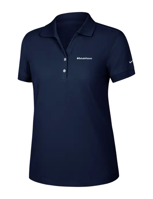 Nike Womens Dri-FIT Classic Dark Navy Polo w/RehabVisions Logo