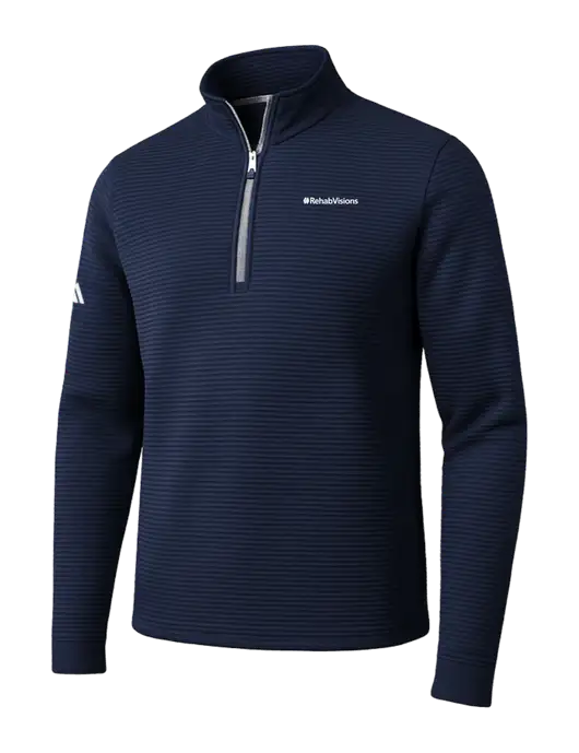 Adidas Navy Spacer Quarter-Zip Pullover w/RehabVisions Logo