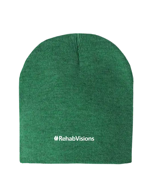 Kelly Green Heather Element Knit Beanie w/RehabVisions Logo