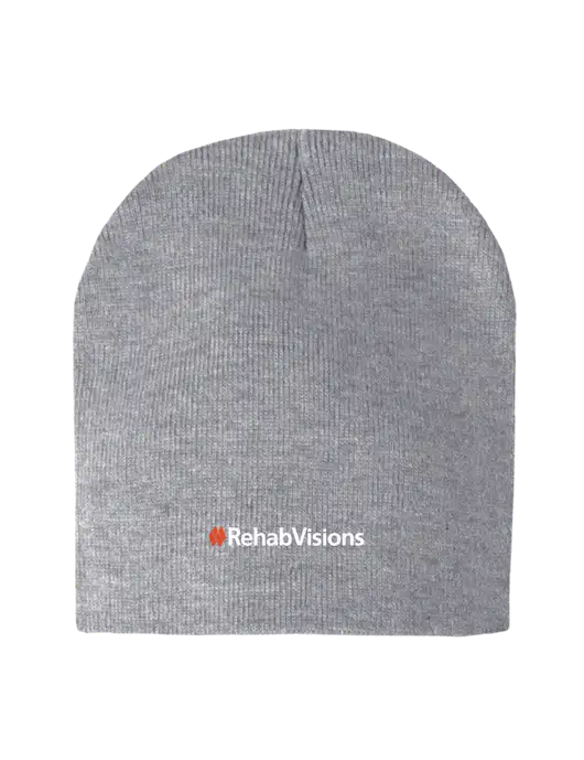 Light Grey Heather Element Knit Beanie w/RehabVisions Logo