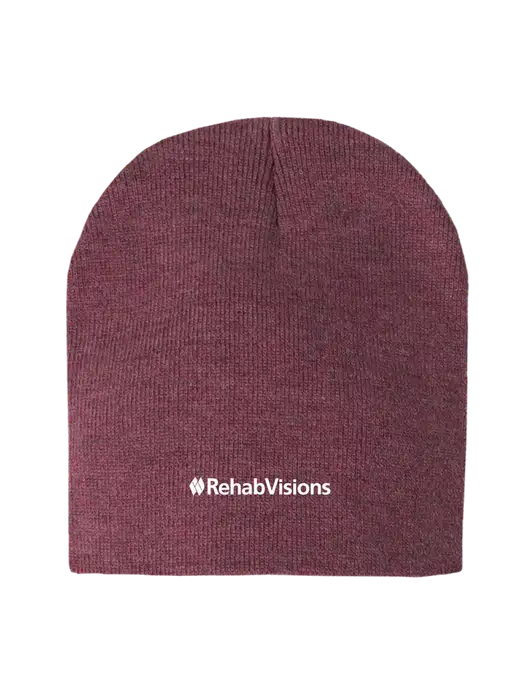 Cardinal Heather Element Knit Beanie w/RehabVisions Logo