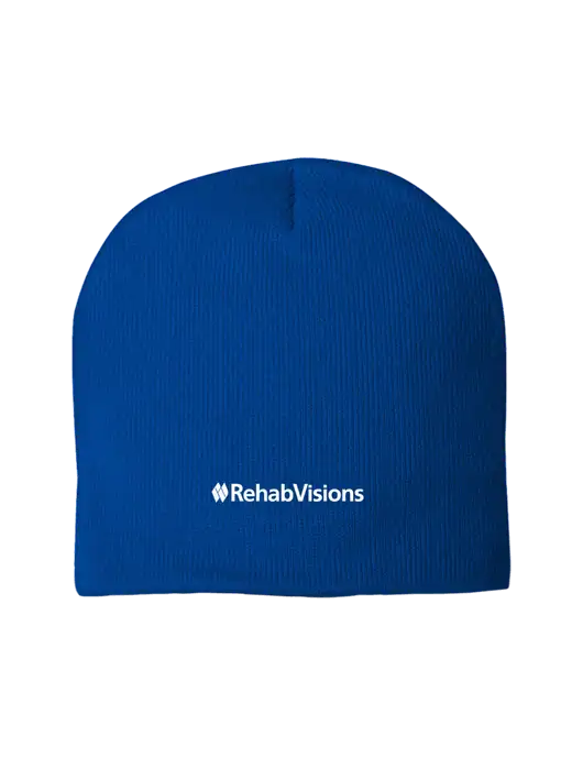 Solid Royal Element Knit Beanie w/RehabVisions Logo