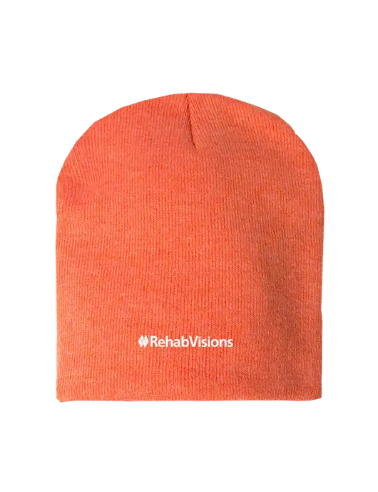 Orange Heather Element Knit Beanie w/RehabVisions Logo