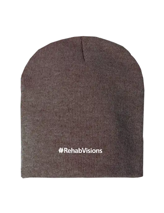 Brown Heather Element Knit Beanie  w/RehabVisions Logo