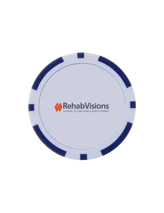 Dark Royal Poker Chip Ball Marker w/RehabVisions Logo