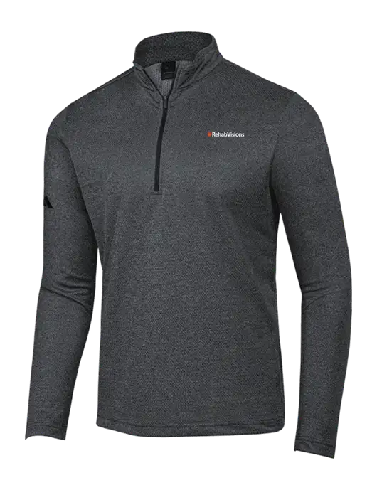 Adidas Black Melange Space Dyed Quarter-Zip Pullover w/RehabVisions Logo