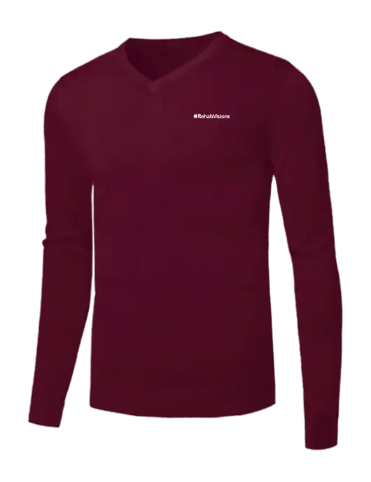 Brooks Brothers Cardinal Washable Merino V-Neck Sweater w/RehabVisions Logo