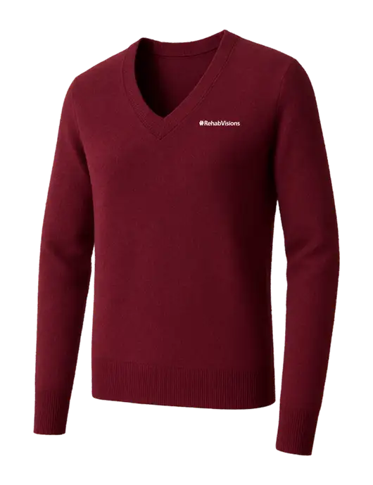 Brooks Brothers Womens Cardinal Washable Merino V-Neck Sweater w/RehabVisions Logo