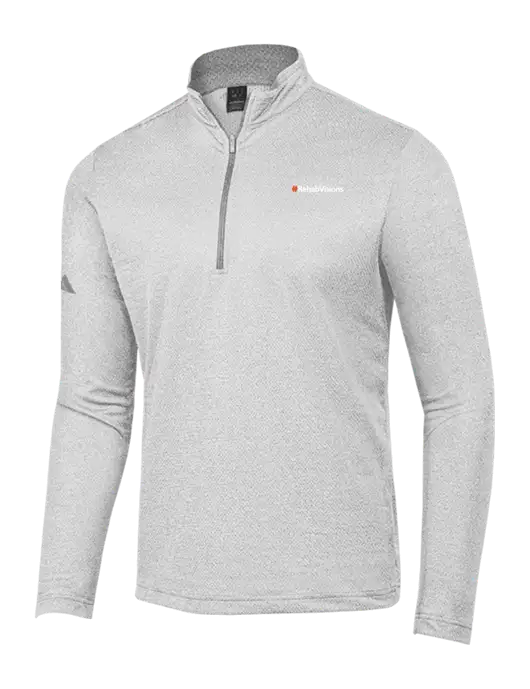 Adidas Light Grey Heather Space Dyed Quarter-Zip Pullover w/RehabVisions Logo
