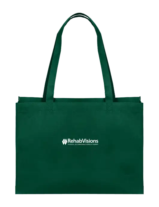 Eco Reusable Dark Green Tote w/RehabVisions Logo