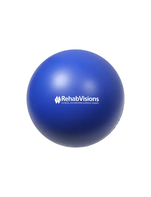 Dark Royal Blue Stress Reliever Ball w/RehabVisions Logo