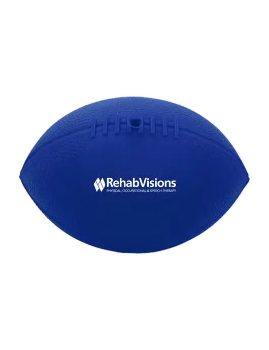 7” Durable Dark Royal Blue Vinyl Football w/RehabVisions Logo