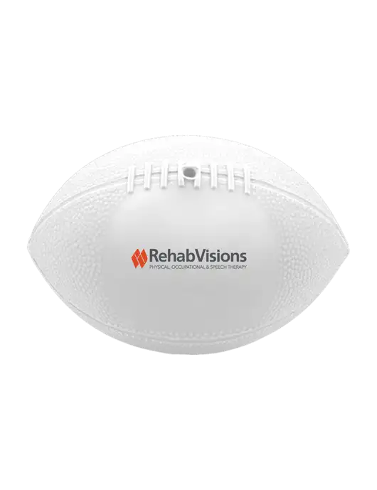 7” Durable White Vinyl Football w/RehabVisions Logo