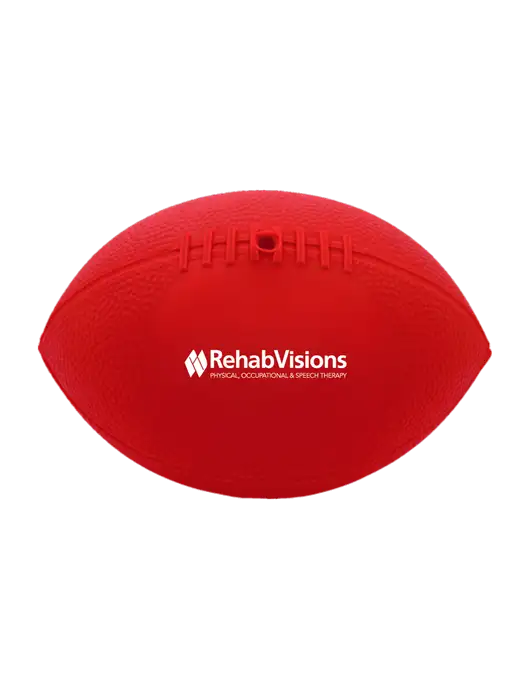 7” Durable Red Vinyl Football w/RehabVisions Logo