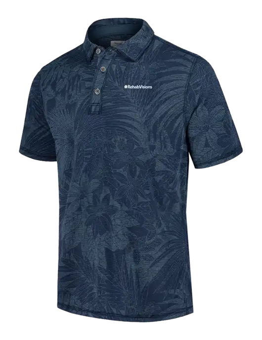 Tommy Bahama Navy Santiago Paradise Polo w/RehabVisions Logo