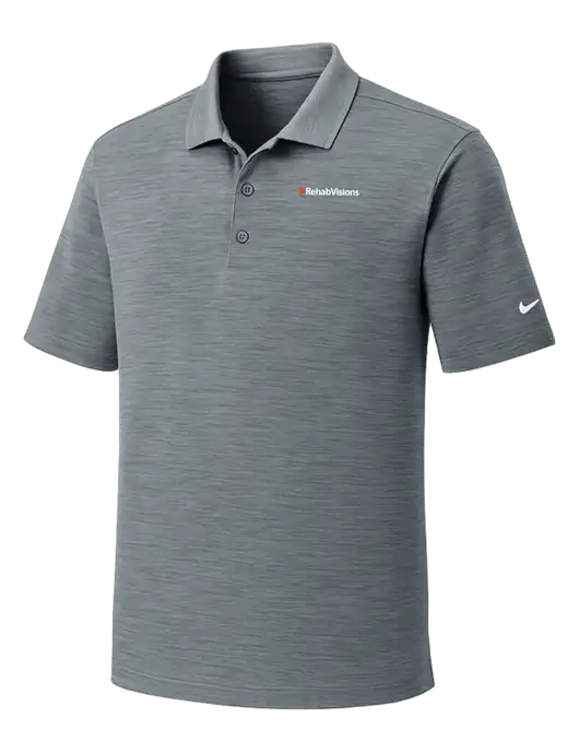 Nike Dri-FIT Medium Grey Striated Polo w/RehabVisions Logo