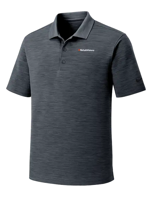 Nike Dri-FIT Dark Grey Striated Polo w/RehabVisions Logo