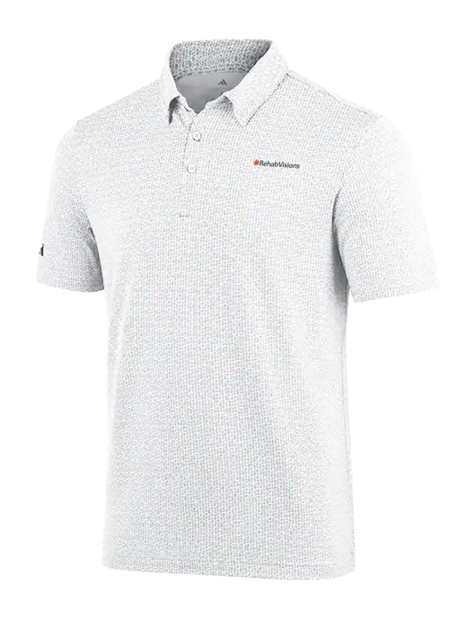 Adidas White Printed Blend Polo w/RehabVisions Logo