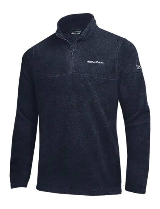 Columbia Navy Steens Mountain Fleece 1/2 Zip Pullover w/RehabVisions Logo